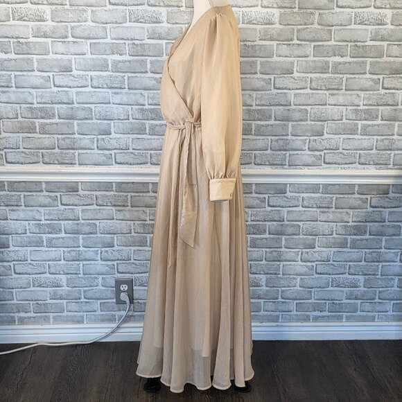 Ivy City Abbie Chiffon Maxi Dress Champagne Chiffon Elegant Party Wedding - Picture 2 of 11